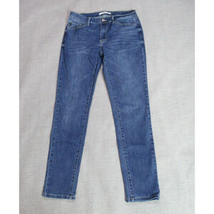 Kancan Jeans Womens Size 11 Blue Distressed Tapered Leg Denim Mid Rise Med Wash
